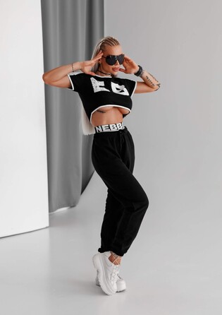 Топ Nebbia Oversized crop top GAME ON Black 610