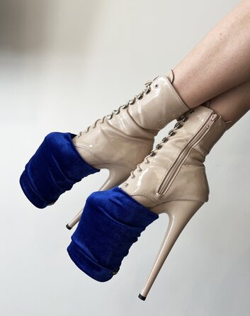 Захисти для Взуття Velvet для Pole Dance Heels Захист та Елегантний Вигляд - темно-синій