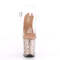 Босоножки Pleaser Flamingo-808G. Каблук 8 дюймов, ремешок на щиколотке 4 дюйма, прозрачный/розовое золото.