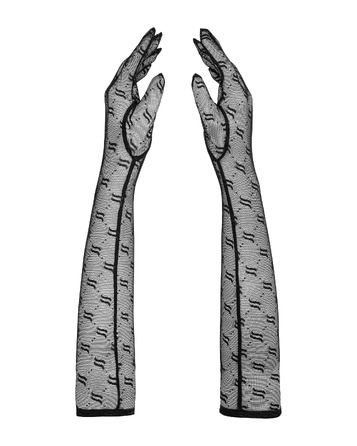 Напівпрозорі рукавички Obsessive прикрашені логотипом, чорний