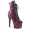Сапоги Pleaser Adore-1020SPWR *Каблук 7 дюймов, высота 2 3/4 дюйма, шнуровка, боковая молния, розовые