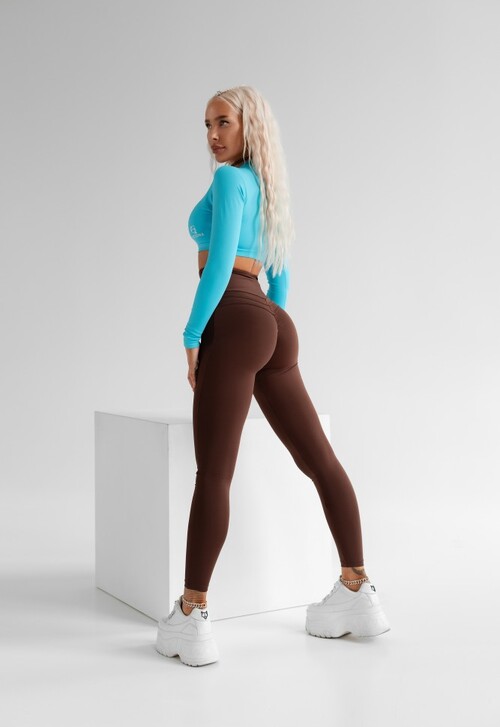 ЛЕГИНСЫ BROWN LEGGINGS WITH DETAIL ON THE BACK