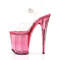 Босоножки Pleaser Flamingo-808T. Каблук 8 дюймов, ремешок на щиколотке 4 дюйма, тонированный PF. Цвет: прозрачный/розовый.