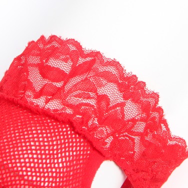 Бодистокинг-сетка Star Night с вырезом для груди, красный (без коробки)