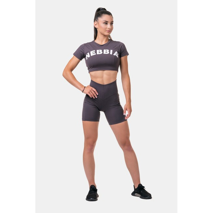 ТОП SHORT SLEEVE SPORTY CROP TOP MARRON 584