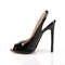Туфлі-човники Pleaser Sexy-08 на 5-дюймовому каблуці з ремінцем і відкритим носком, чорного кольору