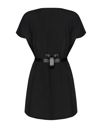 Халатик Obsessive Diyosa с атласным поясом, черный, S/M