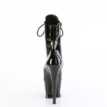 Ботинки Moon-1020SK, каблук 7 дюймов, вырез 2 3/4 дюйма, шнуровка, боковая молния, чёрные