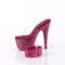 Шлепанцы Pleaser Bejeweled-712RS *Каблук 7 дюймов, 2 3/4 дюйма, декорированные шлепанцы PF RS с подходящей манжетой, прозрачные/фуксиевые