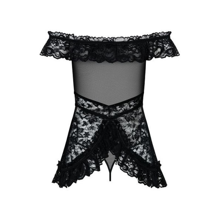 Сорочка Flores chemise Obsessive SM чорна