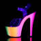 Босоніжки Pleaser Rainbow-308UV на підборах 7 дюймів, з ремінцем на щиколотці 2 3/4 дюйма, прозорі/різнокольорові