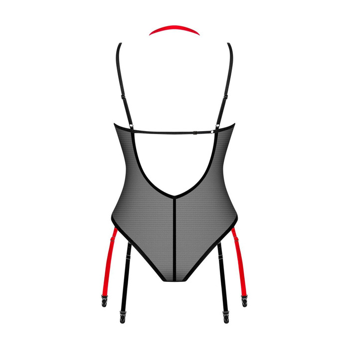 Боді напівпрозоре XS/S Glandez Obsessive, чорне