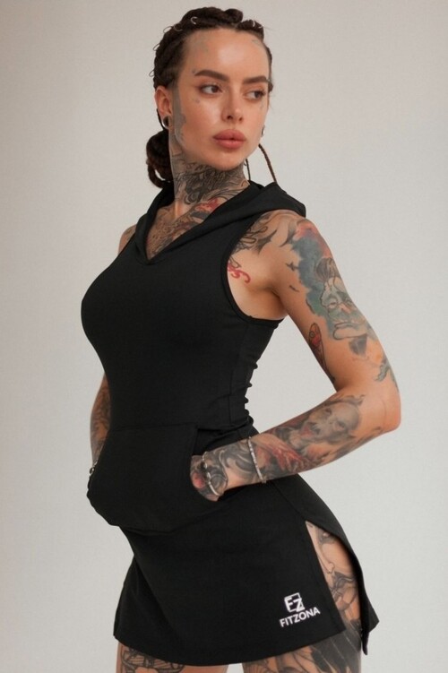 Плаття Fitzona Black Dress With Hoodie