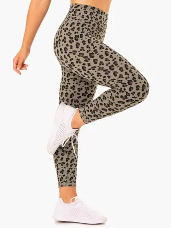 Леггинсы Ryderwear Hybrid Full Length Leggings - Khaki Leopard