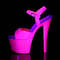 Босоніжки Pleaser Sky-309UV на підборах 7 дюймів, 2 3/4 дюйма, з ремінцем на щиколотці, рожеві