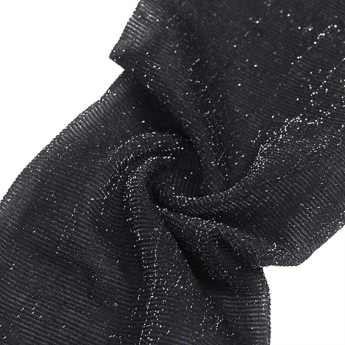 Панчохи з люрексом Star Night Lase Pearlescent на силіконовій стрічці, чорні, XS-M