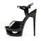 Босоножки Pleaser Eclipse-609, каблук 6 1/2 дюйма, босоножкии с вырезом PF и ремешком на щиколотке шириной 1 3/4 дюйма, черные