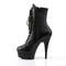 Ботильйони Pleaser Boots Delight-1020 6 дюймів на шнурівці PF, чорні, з веганської шкіри