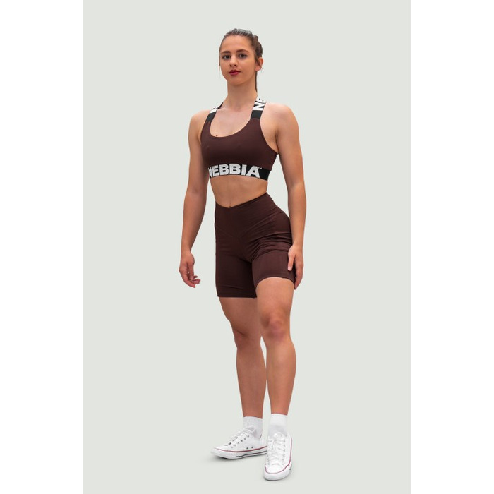 Топ Nebbia Medium-Support Criss Cross Sports Bra ICONIC Dark Brown 230