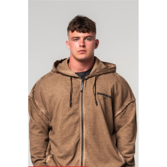 Кофта Nebbia Washed-off Zip Up Hoodie GYM BRO Light Brown 362