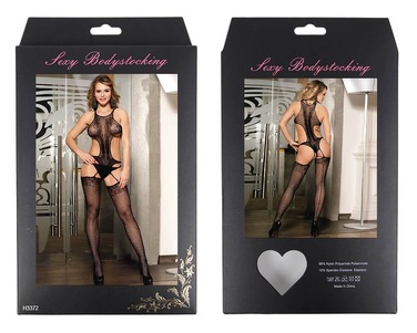 Комбинезон ажурный Star Night с цветочным узором, черный