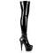 Чоботи Pleaser Adore-3000 на підборах 7 дюймів, еластичні черевики до стегна 2 3/4 дюйма з блискавкою збоку, чорні