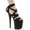 Босоніжки Pleaser Flamingo-876 на підборах 8 дюймів, босоніжки з перехресним покриттям на щиколотці 4 дюйми, чорні замшеві/чорні