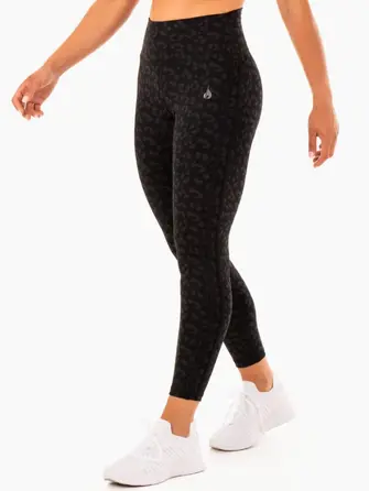 Леггинсы Ryderwear Evolution High Waisted Scrunch Leggings - Black Leopard