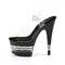 Босоніжки Pleaser Adore-708LN на підборах 7 дюймів, босоніжки з ремінцем на щиколотці 2 3/4 дюйма з прозорою смугастою підошвою, прозорі/чорні