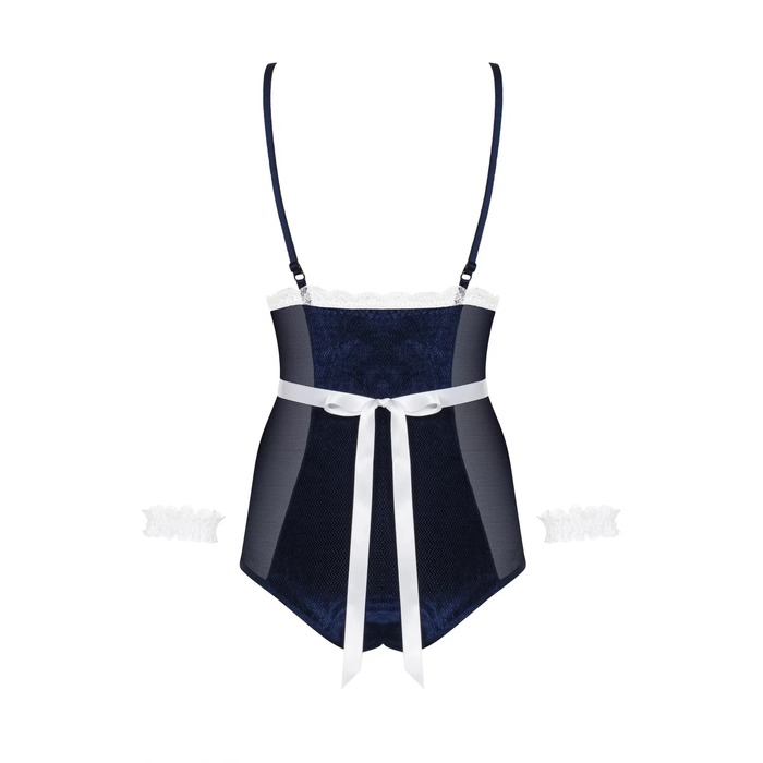 Костюм Покоївка Obsessive Maid синій з білим фартухом, L/XL