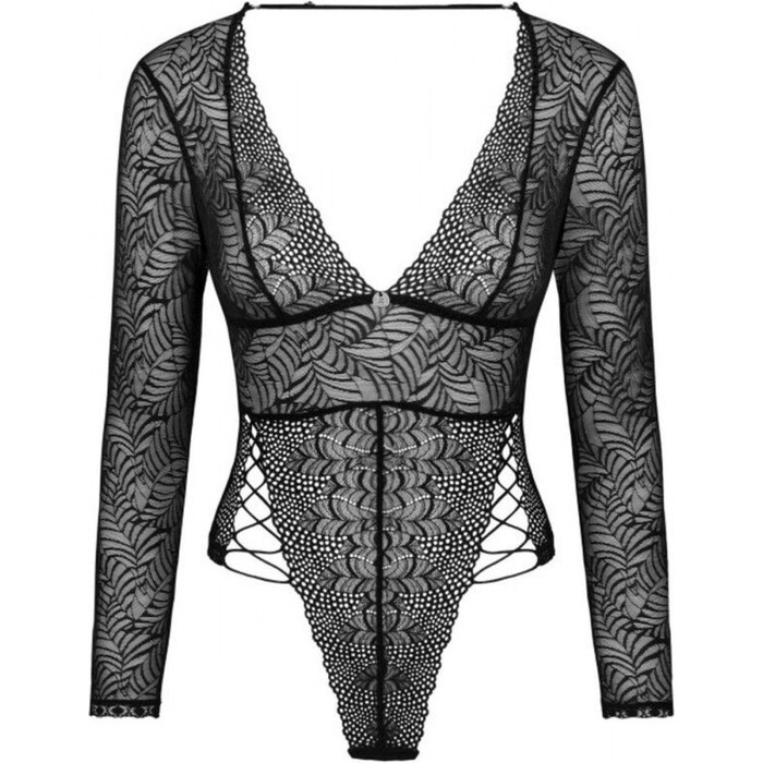 Сексуальное ажурное боди с рукавами Obsessive Merlys teddy M/L