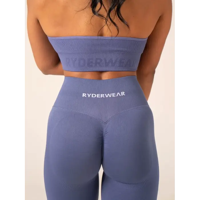 Топ Ryderwear Lift Rib Seamless Halter Sports Bra - Denim Blue