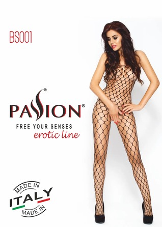 Бодистокинг крупная сетка с открытым доступом, черный BS001 Passion S/L