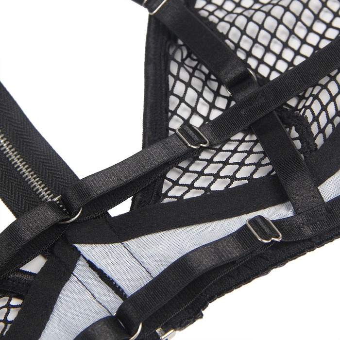 Сукня-костюм Star Night із застібками-блискавками та пажами для панчох, чорний, ХХХL (без коробки)