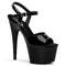 Босоніжки Pleaser Adore-709 на підборах 7 дюймів, чорні з ремінцем на щиколотці 2 3/4 дюйма