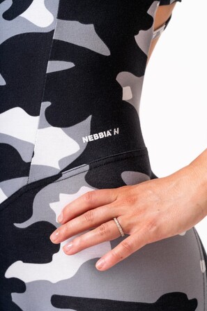 Комбінезон Nebbia Sculpting Flared Jumpsuit OWN THE GYM White Camo 397