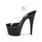 Босоножки Pleaser Adore-708, каблук 7 дюймов, ремешок на щиколотке шириной 2 3/4 дюйма, прозрачный/черный