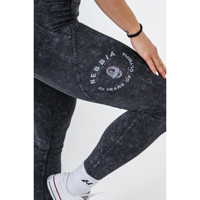 Легінси Nebbia Washed High Waisted Leggings GYM WARRIOR Black 776