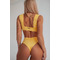 КУПАЛЬНІ ТРУСИКИ HIGH-WAIST RETRO BIKINI - BOTTOM YELLOW 555