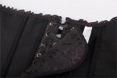 Корсет с цветочным принтом Star Night Corset Top с крючками и шнуровкой, черный, XS (без коробки)