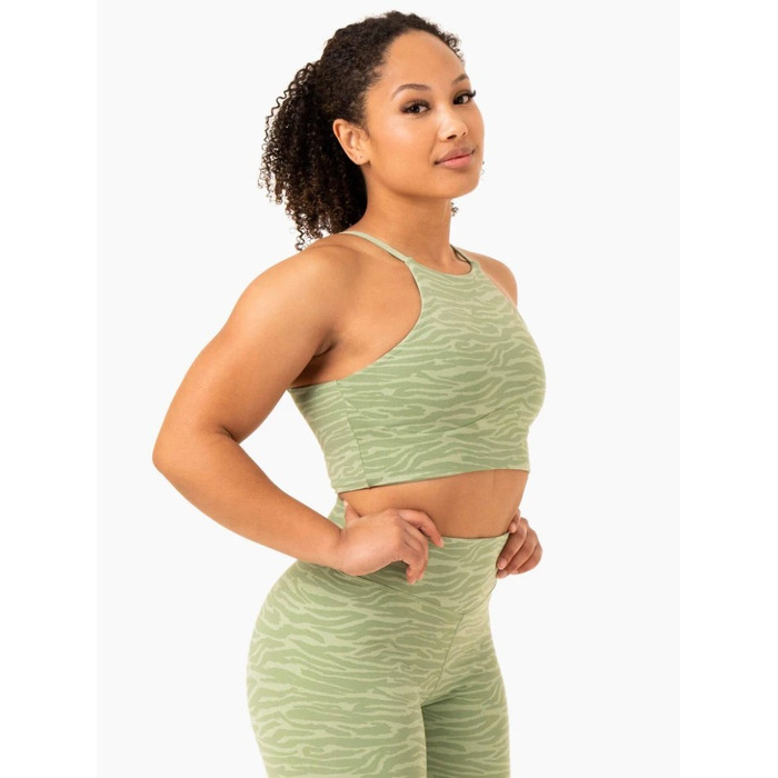 Топ Transform Reversible Sports Crop - Jade Green Zebra