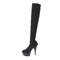 Чоботи Pleaser Delight-3002-1 *6 дюймів на підборах, 1 3/4 дюйма, еластичні в'язані, чорного кольору, тканина/чорний колір