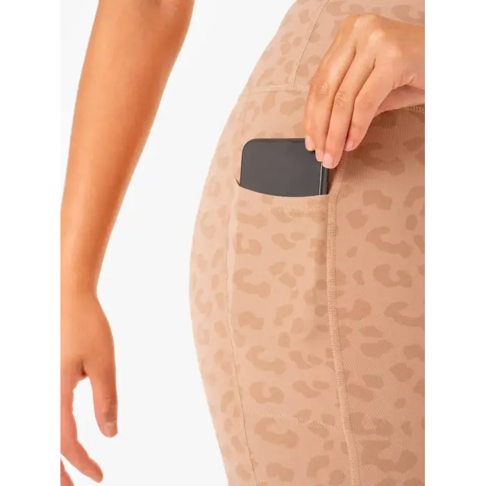 Леггинсы Ryderwear Ultra High Waisted Full Length Leggings - Tan Leopard