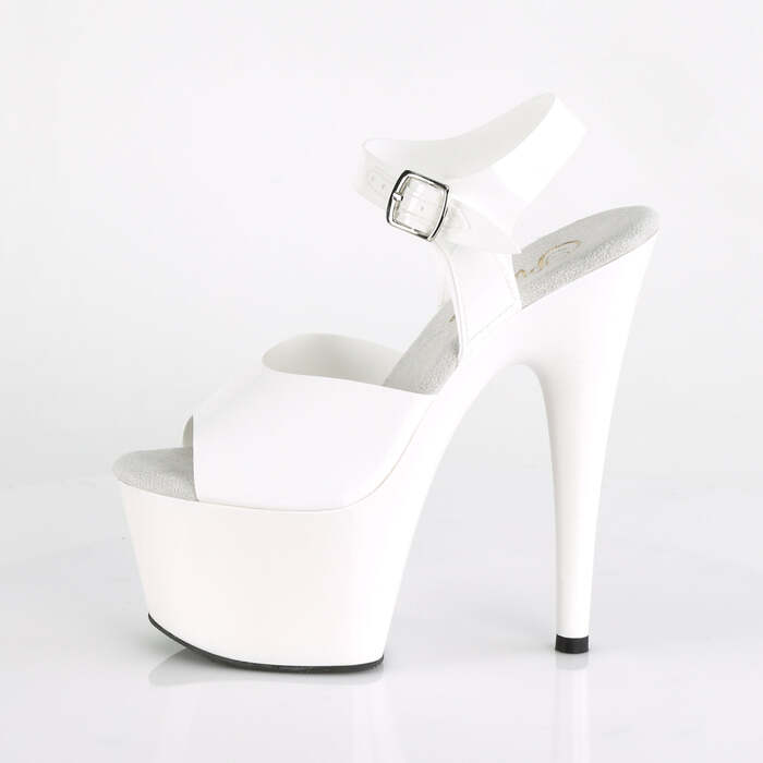 Босоніжки Adore-708N на підборах 7 дюймів, з ремінцем на щиколотці 2 3/4 дюйма, білі