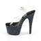 Босоніжки Pleaser Adore-708LG на підборах 7 дюймів, ремінець на щиколотці 2 3/4 дюйма з голографічним блискітками, прозорі/чорні