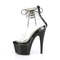 Босоножки Pleaser Adore-724RS. Каблук 7 дюймов, манжета на щиколотке 2 3/4 дюйма, PF-застёжка, молния сзади, прозрачный/чёрный.