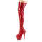 Сапоги Pleaser Adore-3000HWR, каблук 7 дюймов, эластичный ботинок PF 2 3/4 дюйма, молния сбоку, красные