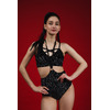ECLIPSE Velvet Комплект - Оксамитовий Комплект з Срібним Напиленням з Хрестоподібним Топом і Стяжками - чорний у смуги