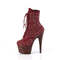Чоботи Pleaser Adore-1020RM *7-дюймовий каблук, 2 3/4-дюймові черевики до щиколотки з сіткою RS на шнурівці збоку, бордові