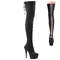 Сапоги Pleaser Delight-3003, каблук 6 дюймов, высота ботинок 3,5 см, шнуровка сзади, боковая молния, чёрные